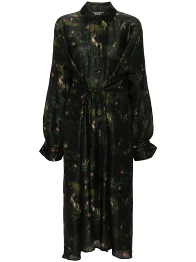 Henrik Vibskov Pull Midi Dress In Green