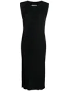 Henrik Vibskov Pull Plissé-crepe Midi Dress In Black
