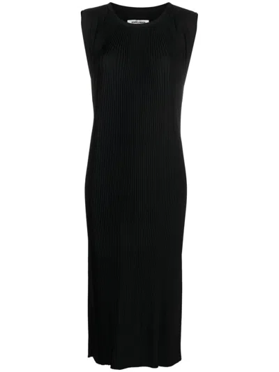 Henrik Vibskov Pull Plissé-crepe Midi Dress In Black