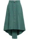 Henrik Vibskov Regain Denim Mini Skirt In Green