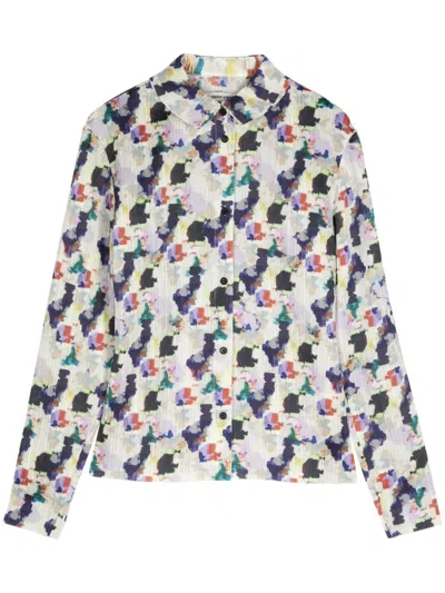 Henrik Vibskov Remember Abstract-print Shirt In Neutrals
