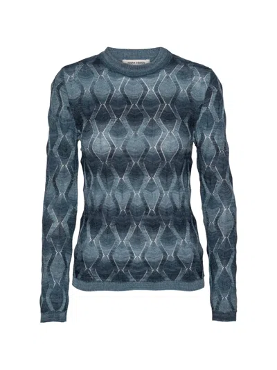 Henrik Vibskov Resonance Pointelle-knit Top In Blue