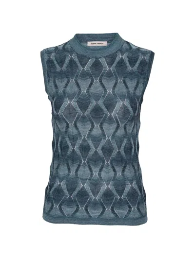 Henrik Vibskov Resonance Pointelle-knit Top In Blue