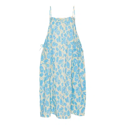 Henrik Vibskov Rooster Printed Midi Dress In Blue