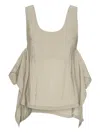 Henrik Vibskov Ruffled Asymmetric Blouse In Gray