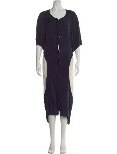 Pre-owned Henrik Vibskov Scoop Neck Long Dress In Blue