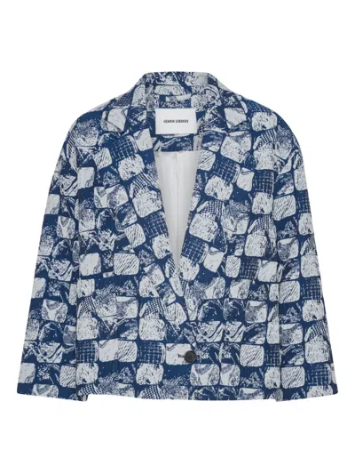 Henrik Vibskov Shady Footprint Blazer In Blue