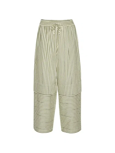 Henrik Vibskov Shants Striped Trousers In Green