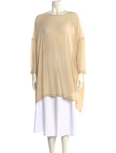 Pre-owned Henrik Vibskov Silk Bateau Neckline Tunic In Neutral