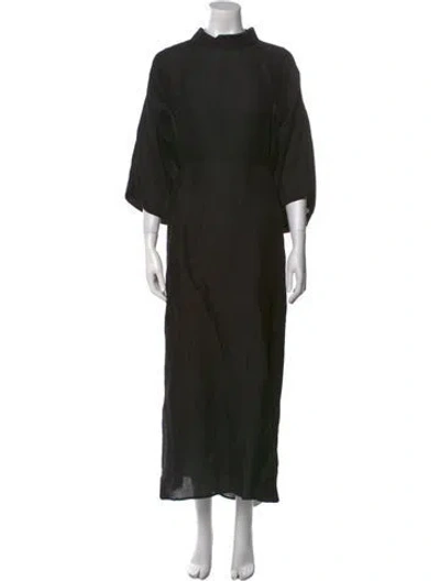 Pre-owned Henrik Vibskov Silk Long Dress In Black