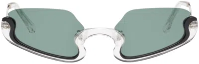 Henrik Vibskov Silver Rollo Sunglasses In 120, Transparent