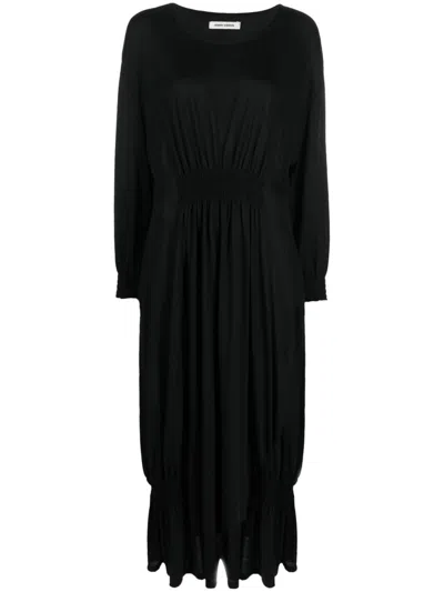 Henrik Vibskov Smocked-panel Detail Midi Dress In Black