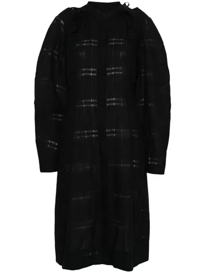 Henrik Vibskov Spam Striped Midi Dress In 999 Black