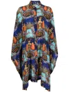 Henrik Vibskov Square Boxing-print Midi Dress In Blue
