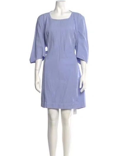 Pre-owned Henrik Vibskov Square Neckline Knee-length Dress In Blue