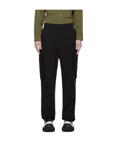 Henrik Vibskov Straight-leg Cotton Cargo Trousers In Black