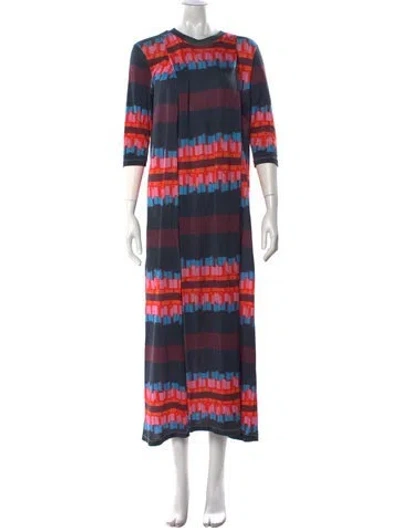 Pre-owned Henrik Vibskov Striped Long Dress In Black