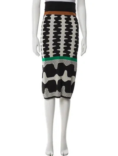 Pre-owned Henrik Vibskov Striped Midi Length Skirt In Black
