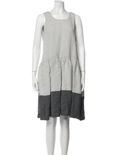Pre-owned Henrik Vibskov Striped Mini Dress In Neutral