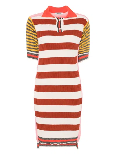 Henrik Vibskov Striped Polo Dress In Pink