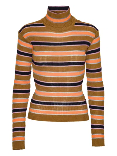 Henrik Vibskov Striped Roll-neck Top In Multi