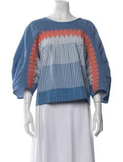 Pre-owned Henrik Vibskov Striped Scoop Neck Top In Blue
