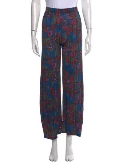 Pre-owned Henrik Vibskov Striped Wide Leg Pants In Blue