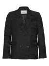 Henrik Vibskov Textured Double-breasted Blazer In Black