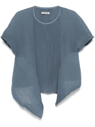 Henrik Vibskov Thumb Plissé Blouse In Blue