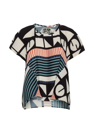 Henrik Vibskov Thumb Plisse Geometric-print Blouse In Multi