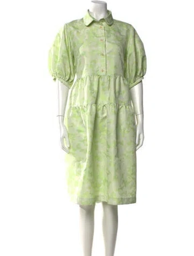 Pre-owned Henrik Vibskov Tie-dye Print Knee-length Dress W/ Tags In Green