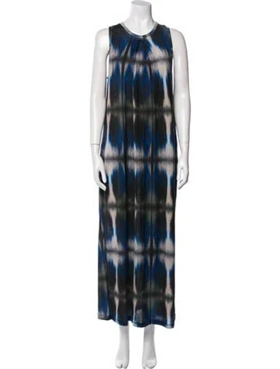Pre-owned Henrik Vibskov Tie-dye Print Long Dress In Blue