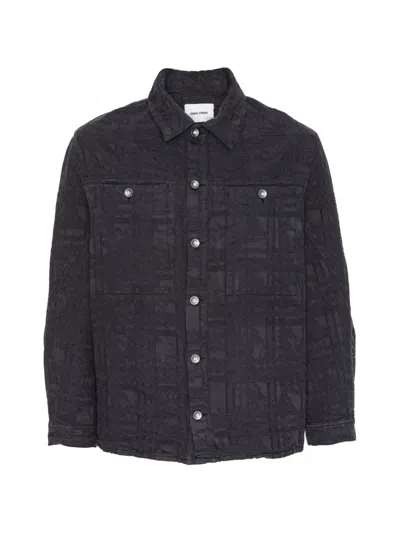 Henrik Vibskov Toadally Jacquard Shirt Jacket In Black