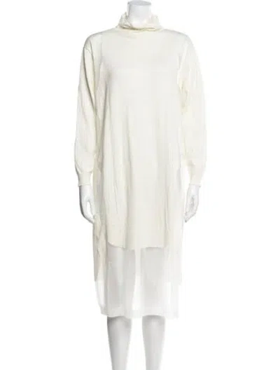 Pre-owned Henrik Vibskov Turtleneck Long Dress In Neutrals