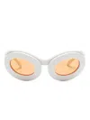 Henrik Vibskov Tyler Oval-frame Sunglasses In 白色