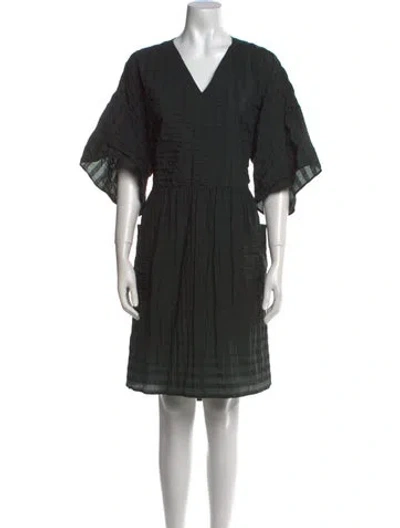 Pre-owned Henrik Vibskov V-neck Knee-length Dress In Green