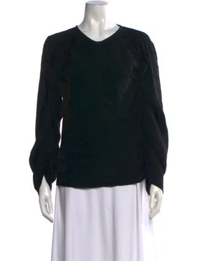 Pre-owned Henrik Vibskov V-neck Long Sleeve Top In Black