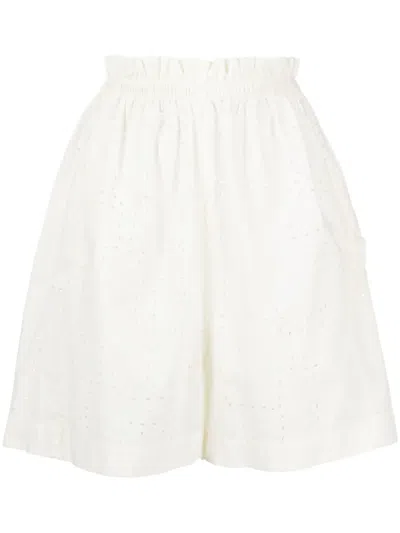 Henrik Vibskov Waybill Broderie-anglaise Shorts In White