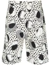 Henrik Vibskov Wheel Abstract-print Quilted Shorts In White