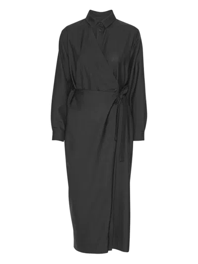 Henrik Vibskov Wrap-tie Shirt Dress In Black
