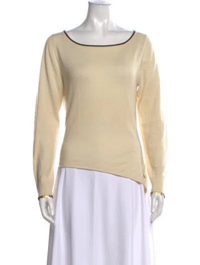 Pre-owned Henry Beguelin Cashmere Bateau Neckline Sweater In Neutrals