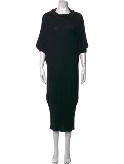 Pre-owned Henry Beguelin Cashmere Midi Length Dress In Black