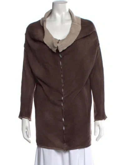 Pre-owned Henry Beguelin Cashmere Open Front Sweater In Neutrals
