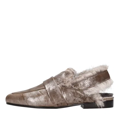 Henry Beguelin Flat Shoes Grey In Grigio Metallici E Grigi