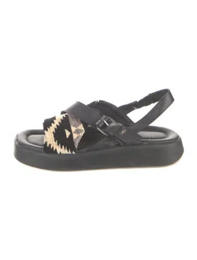 Pre-owned Henry Beguelin Graphic Print Sandals In Grey
