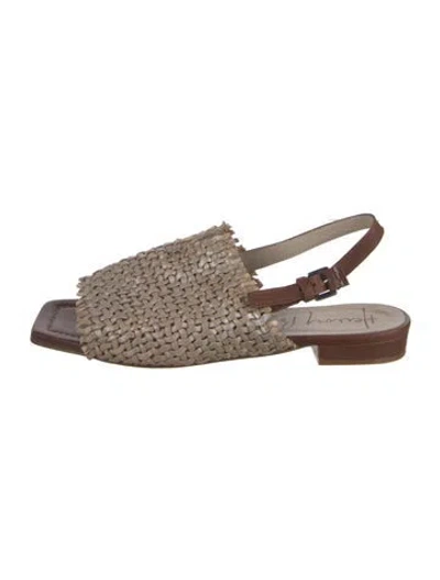 Pre-owned Henry Beguelin Leather Animal Print Flats In White