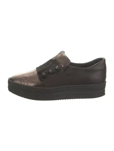 Pre-owned Henry Beguelin Leather Camouflage Print Sneakers In Black/brown