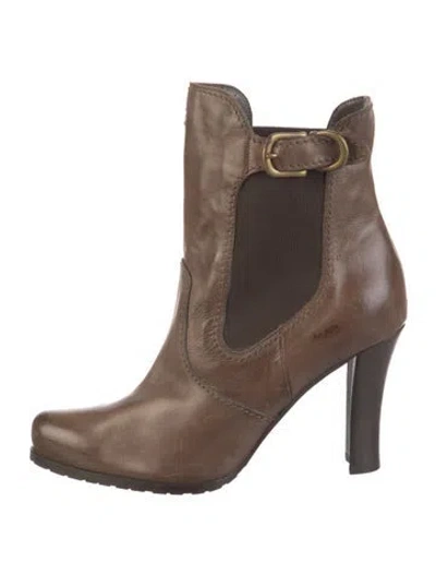 Pre-owned Henry Beguelin Leather Chelsea Boots In Brown