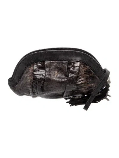 Pre-owned Henry Beguelin Leather Clutch In Black