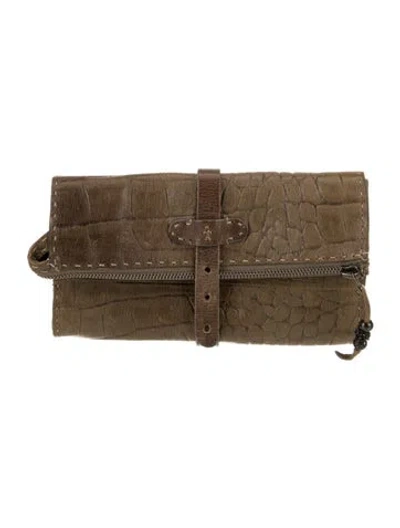 Pre-owned Henry Beguelin Leather Clutch In Brown